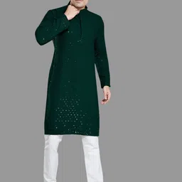 DIVISIVE Men Ethnic Motifs Embroidered Thread Work Kurta-image-11