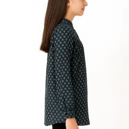 Galad Printed Cotton Mandarin Neck Tops image 4