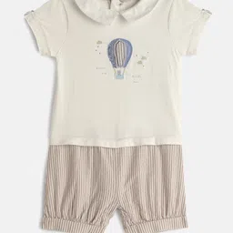 mothercare Boys White Embroidered Pure Cotton Rompers-picture-49