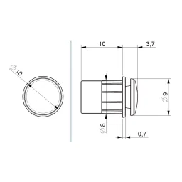 Ebco Cabinet Door Buffer Grey Finish, Size Ø 8 X 37 mm for Furniture, CDB3 image 3