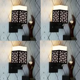 Gojeeva Black Wood Square Shaped Wall Lamp-picture-24