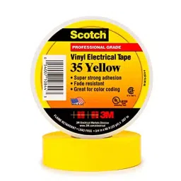 3M 19mm x 20Mtr Scotch 35 Vinyl Electrical Tape-Yellow-picture-38