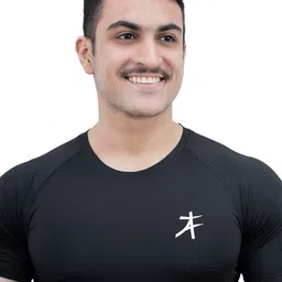 Athflex Men Solid Round Neck Compression T-Shirt image 2