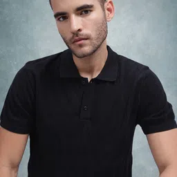 The Roadster Life Co. Self Design Knitted Pure Cotton Polo Collar T-shirt-picture-12