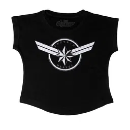 Marvel by Wear Your Mind Girls Black Printed Captain Marvel Top-picture-29
