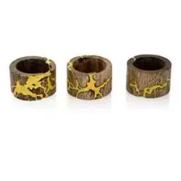 Screw Tight NPR104 Thunder Wooden Yellow Napkin Ring (Pack of 6) image 3