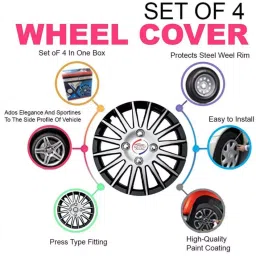 Auto Pearl R13 Press Type With Retention Ring PTAC330 Wheel Cover for Ford Ikon 35.2 cm image 3