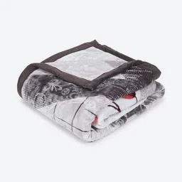 Monte Carlo Commander Grey & Brown Printed Heavy Winter 138 GSM Double Bed Blanket image 5