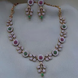 Rujve Jewellery Gold Plated Stones Studded Jewellery Set image 4