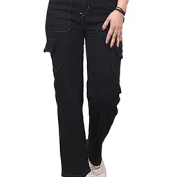 Hayler Women Straight FitMid-Rise Cargo Styles Jeans-picture-16