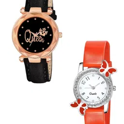 Miss Perfect Women Pack of 2 Printed Dial & Leather Straps Analogue Watch LJ213-picture-20