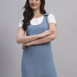 Label nyc apparel Women Denim Pinafore Short Dress-picture-11