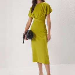 Trendyol Ya Yeil Women Pure Cotton Bodycon Midi Dress-picture-41