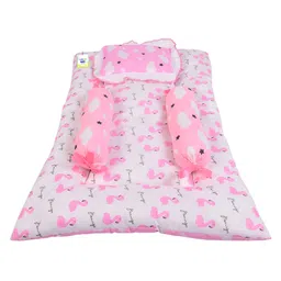 Babytoons Baby Bedding Set New Born Gaddi with Pillows (0-6 Months) Pink-picture-24