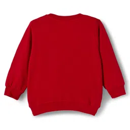 Doodle Poodle 100% Cotton Knit Full Sleeves Sweatshirt With Floral Print - Dark Red image 2