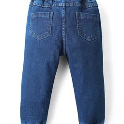 Mark & Mia Cotton Lycra Denim Full Length Jeans With Badge Detailing - Navy Blue image 3