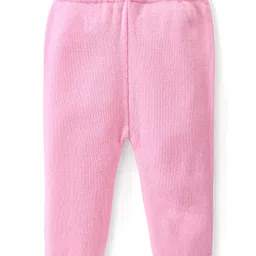 Babyhug Knitted Full Sleeves Pullover Sweater Set with Floral Design - Pink image 4