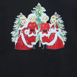 ZIP ZAP ZOOP Cotton Knit Christmas Theme Full Sleeves Christmas Tree Printed Sweatshirt - Black image 5