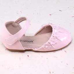 Cute Walk by Babyhug Ballerina Velcro Closure with Floral Applique - Pink image 4