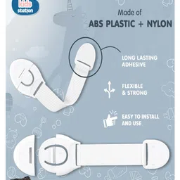 Kids Station Made in India Furniture Safety Locks for Kids, Child Safety Locks for Drawer, Cabinet, Cupboard, Baby Proofing Product, Strong Adhesive Safety Lock (Black, Pack of 2) image 4