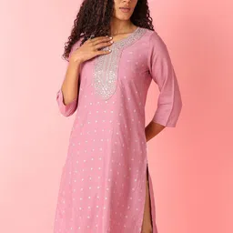 V-Mart Women Printed Thread Work Kurta-picture-39