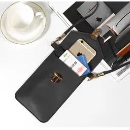 MOMISY Mobile Bag Cellphone Sling Bag Card Holder Wallet Handbag Crossbody multi-function Shoulder Bag for Girls & Women (Black) image 5