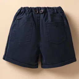 ToffyHouse Cotton Woven Half Sleeves Beach Theme Printed Party Shirt & Shorts Set with Bow & Suspender - Navy Blue image 5