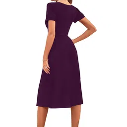 TESSAVEGAS Puff Sleeve Fit & Flare Midi Dress image 4