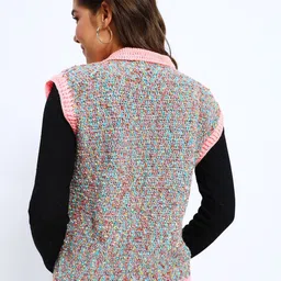 Sugercandy Women Printed Woollen Sweater Vest image 2
