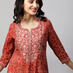 Wawlooks printed embroidered casual straight kurta-picture-0