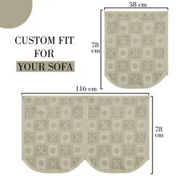 Kuber Industries Cream-Coloured & Grey 6 Pieces Printed Cotton 3 Seater Sofa Covers image 5