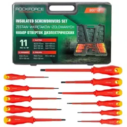 Rock Force Dielectric Screwdriver Set CrV SL 2.5, 3, 4, 5, 6 & 8:, PH 0, 1 & 2:, PZ 0 & 1 Slotted PH, SL, PZ Straight Handle, RF-20712 (Pack of 11 Pcs)-picture-12
