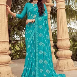 Styleveda Paisley Poly Georgette Designer Saree-image-33