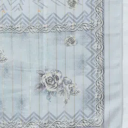 Yufta Women Blue Floral Printed Embroidered Detail Kurta with Trousers & Dupatta image 2