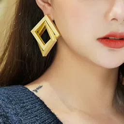 Krelin Gold-Plated Square Shaped Drop Earrings image 5