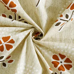 KLOTTHE Yellow Floral Cotton Single Bedsheets image 4