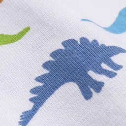 Babyhug Cotton Knit Full Length Lounge Pant  Dino Print -  White image 3