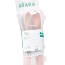 Beaba Set of 2 1st Stage Silicone Spoons Cotton Candy/Marshmallow image 3