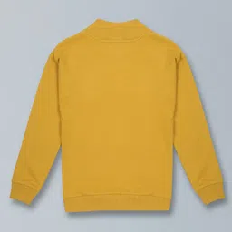 Plum Tree 100% Cotton Knit Pack Of 2 Full Sleeves Solid Light Winter High Neck Sweatshirts Set - Yellow & Navy Blue image 4