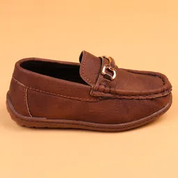 Cute Walk by Babyhug Slip On Solid Loafers - Khaki image 4