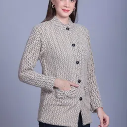 AREEMAS Women Suede Open Front Jacket image 4