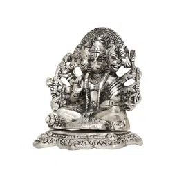INTERNATIONAL GIFT Silver-Toned Panchmukhi Religious Idol Showpiece image 2