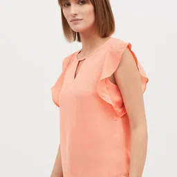 Harpa Women Peach-Coloured Solid Top image 4