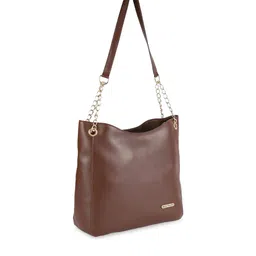 Bagsy Malone Brown PU Shopper Tote Bag image 5