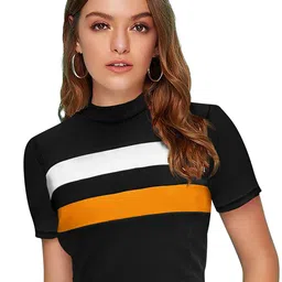 sanjana  silk SANJANA SILK Striped Crop Top-picture-14