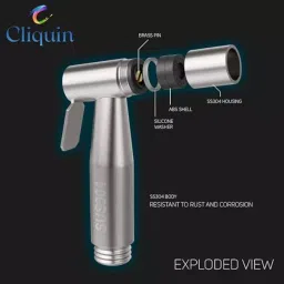 Cliquin Stainless Steel Chrome Finish Health Faucet, KSHF2241 image 3