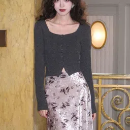 KPOP Women Ribbed Crop Cardigan-picture-25