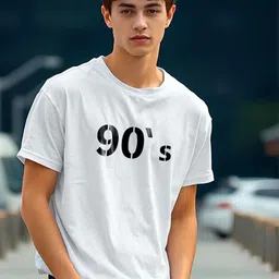 MaverIQ Men Typography Printed Round Neck Cotton Oversized T-shirt-picture-29