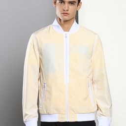 Calvin Klein Jeans Men White & Yellow Self Design Tailored Jacket-picture-7