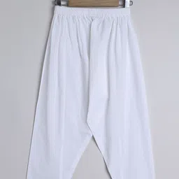 Little Clothings Boys Floral Embroidered Regular Sequinned Linen Kurta with Pyjamas image 4